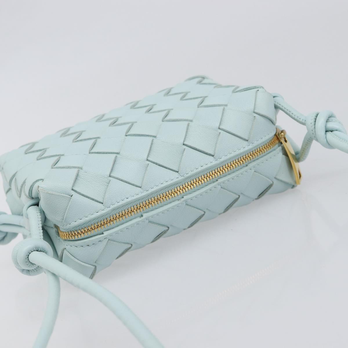 BOTTEGA VENETA INTRECCIATO Candy Loop Camera Bag Leather Blue Auth BA15327V