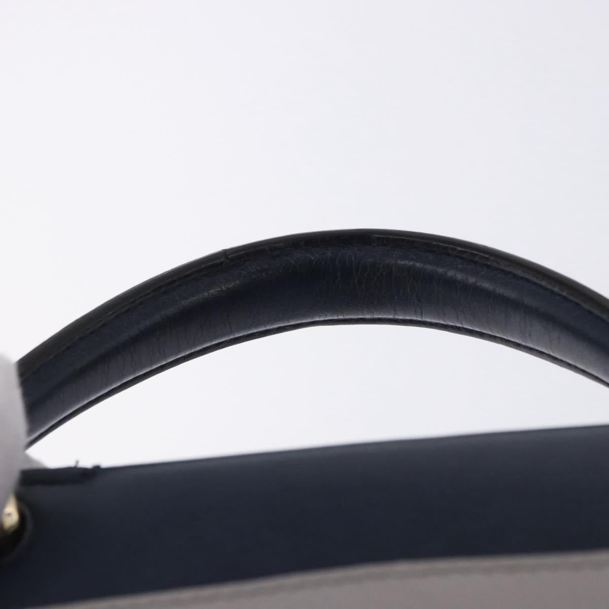 Salvatore Ferragamo Jet Set Hand Bag Leather 2way Gray Gold Tone Auth BA15329A