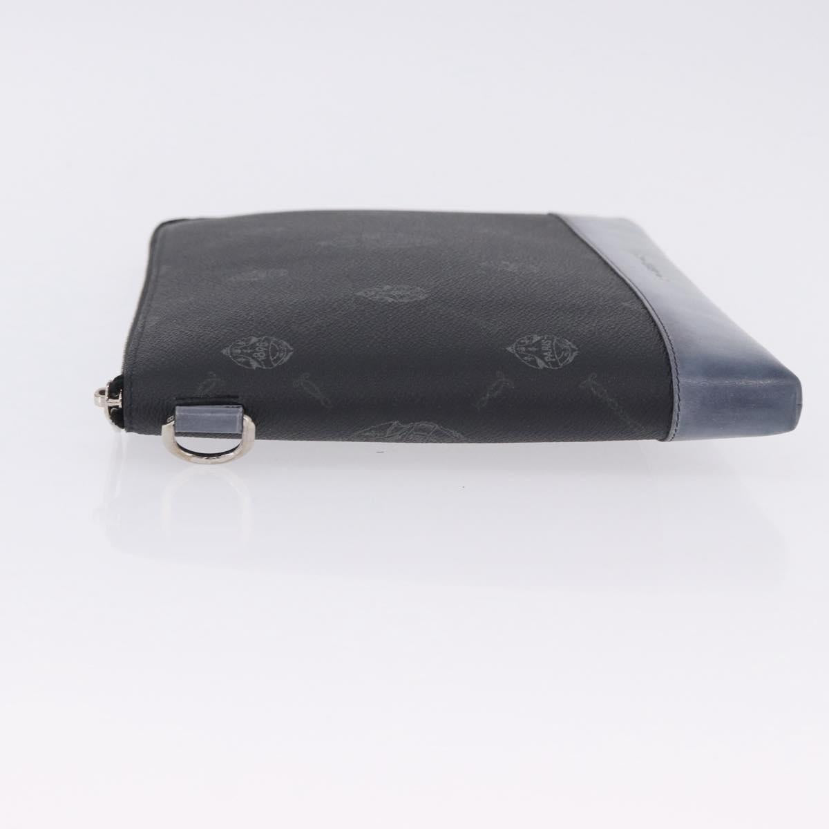 Berluti Clutch Bag Leather Black Silver Auth BA15332A