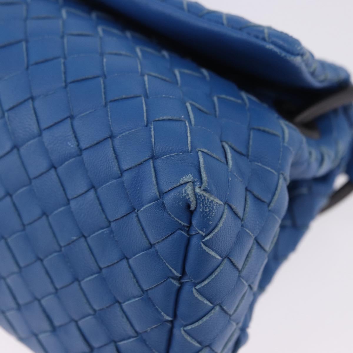 BOTTEGA VENETA INTRECCIATO Shoulder Bag Leather Blue Auth BA15333V