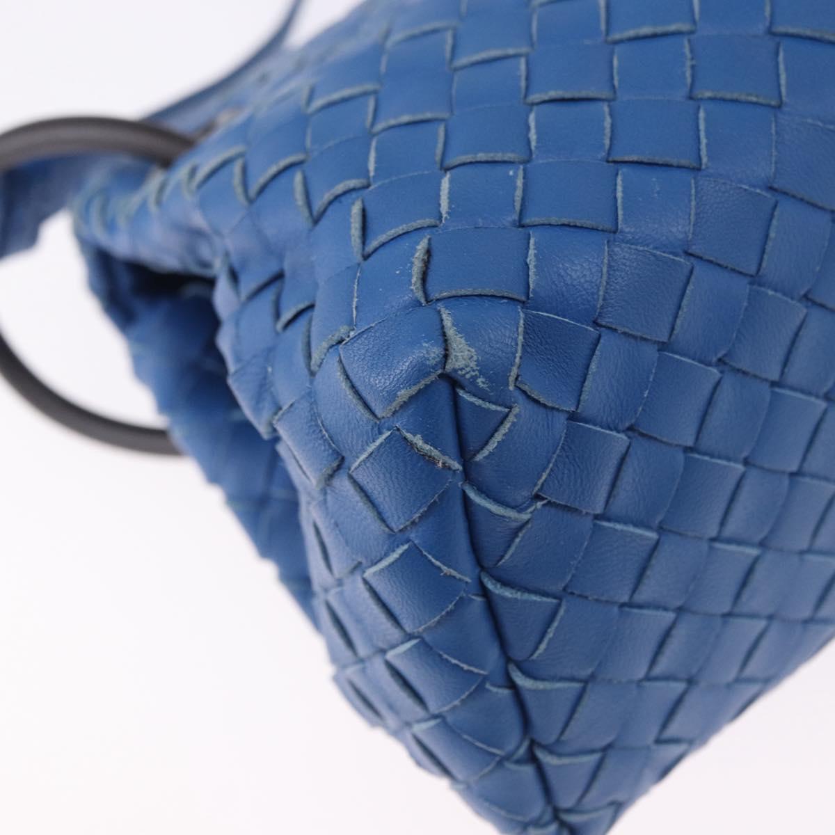 BOTTEGA VENETA INTRECCIATO Shoulder Bag Leather Blue Auth BA15333V