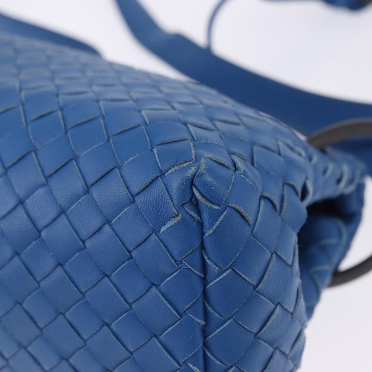 BOTTEGA VENETA INTRECCIATO Shoulder Bag Leather Blue Auth BA15333V