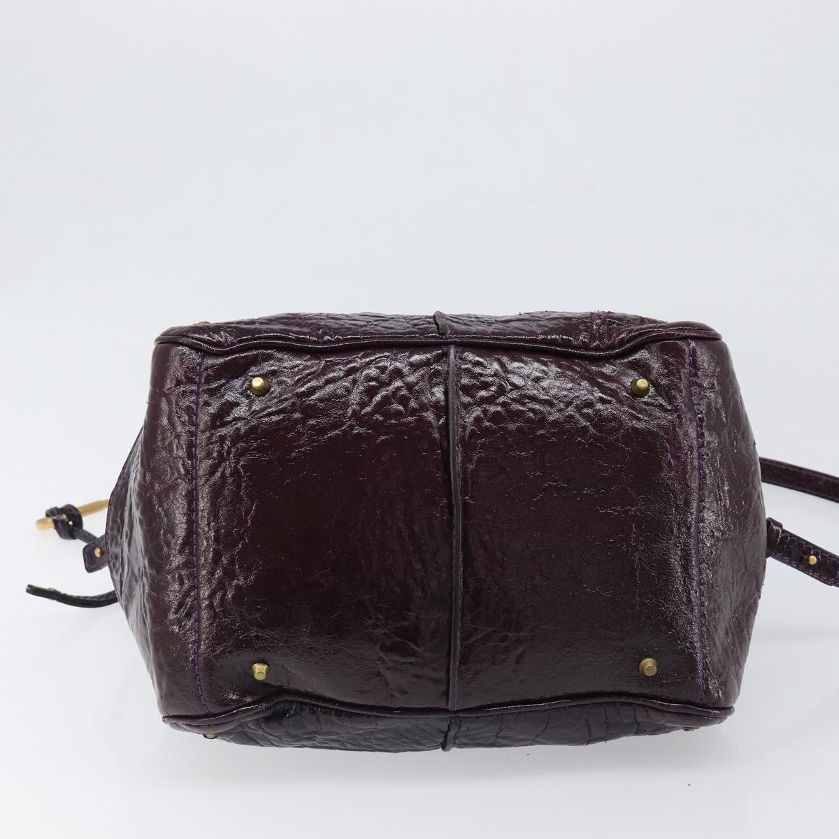 Chloe Paddington Hand Bag Patent 2way Purple Gold Tone Auth BA15334A