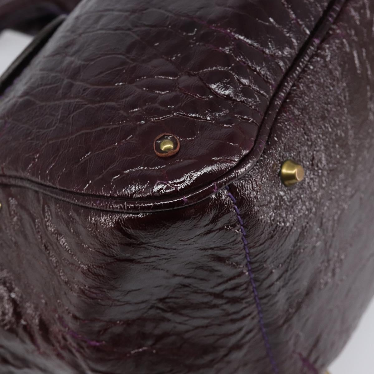 Chloe Paddington Hand Bag Patent 2way Purple Gold Tone Auth BA15334A