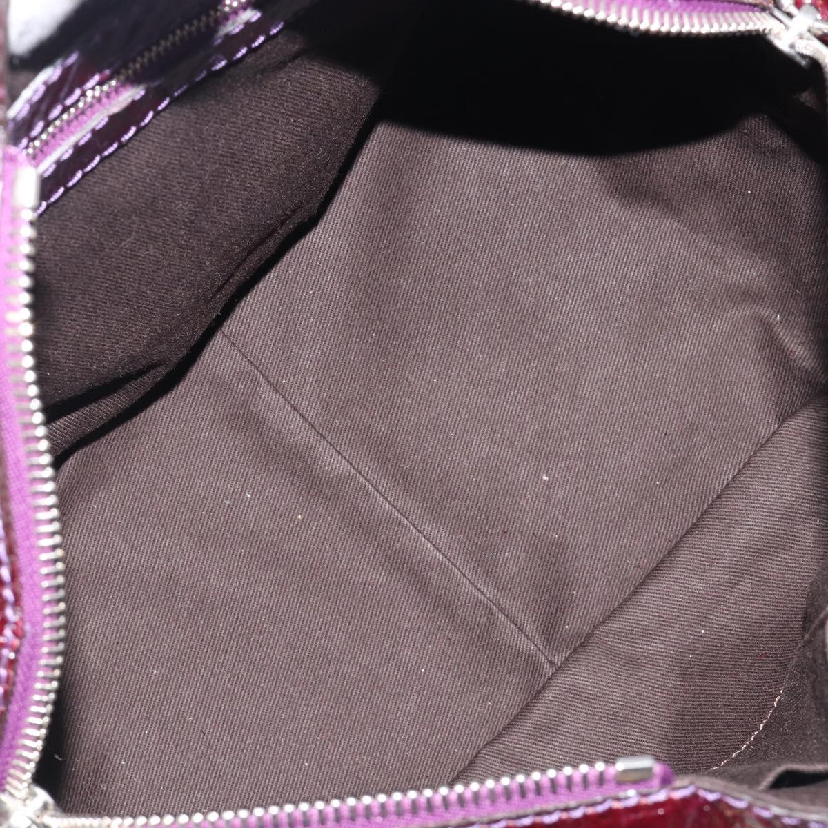 Chloe Paddington Hand Bag Patent 2way Purple Gold Tone Auth BA15334A