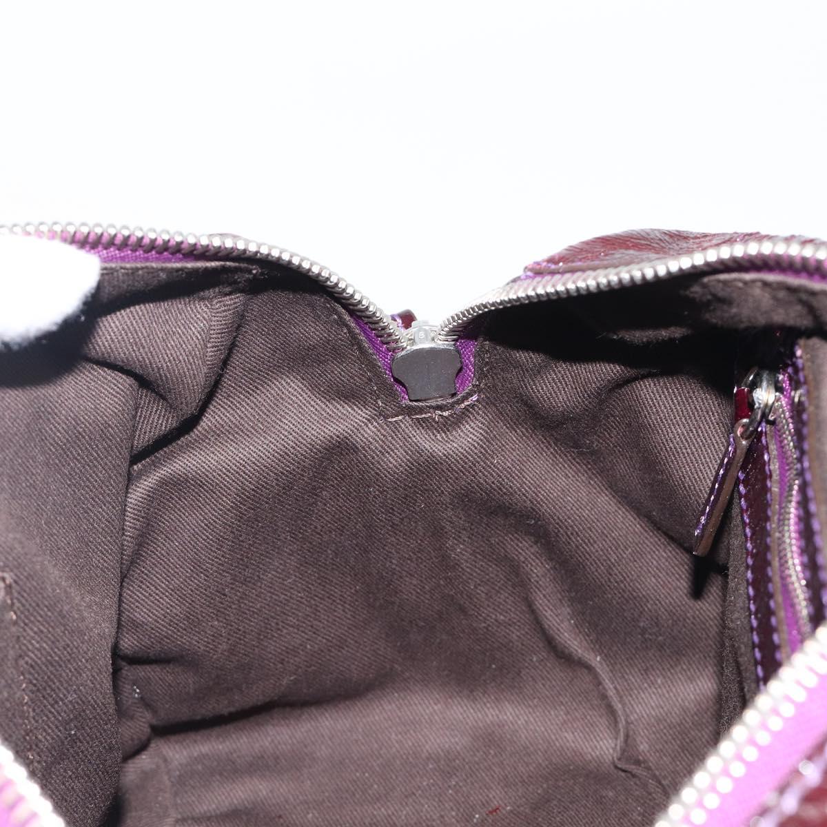 Chloe Paddington Hand Bag Patent 2way Purple Gold Tone Auth BA15334A