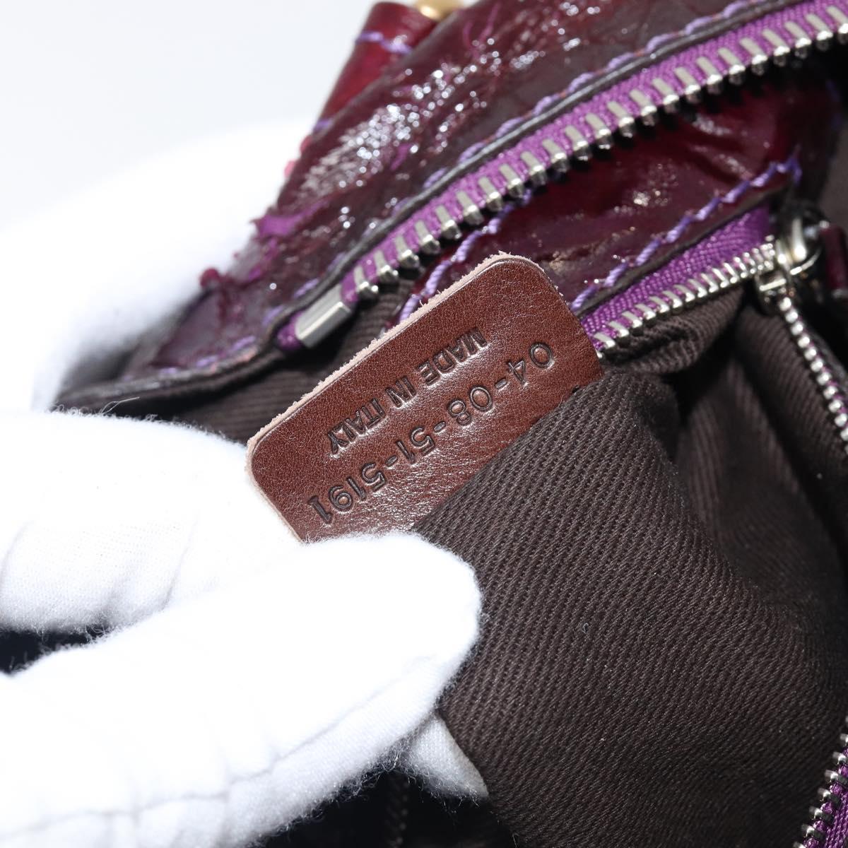 Chloe Paddington Hand Bag Patent 2way Purple Gold Tone Auth BA15334A
