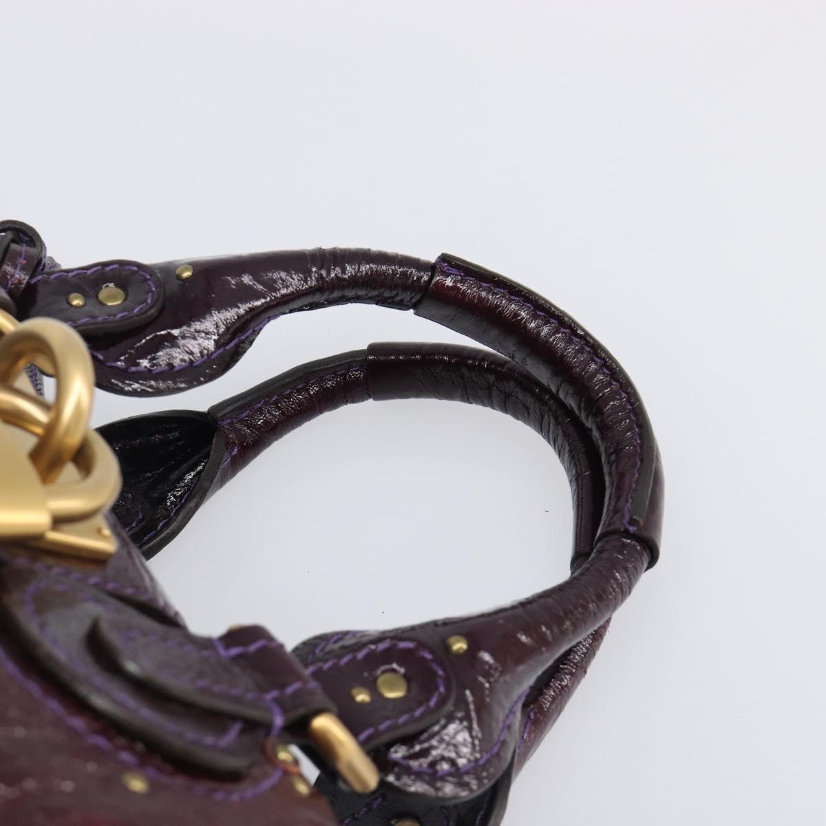Chloe Paddington Hand Bag Patent 2way Purple Gold Tone Auth BA15334A