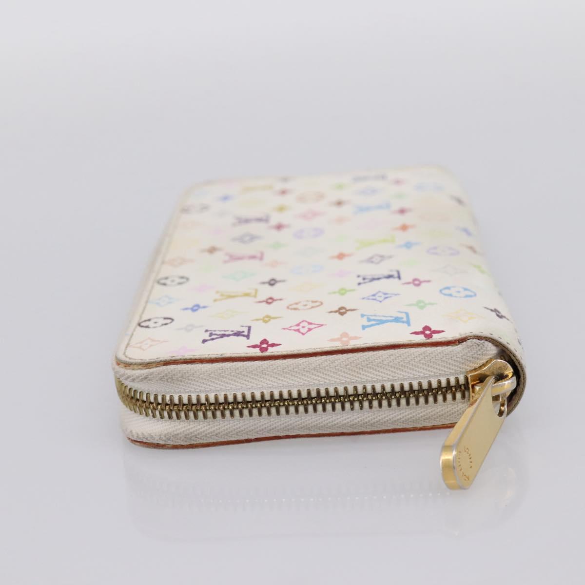 LOUIS VUITTON Monogram Multicolor Zippy Wallet White M60241 LV Auth BA15336
