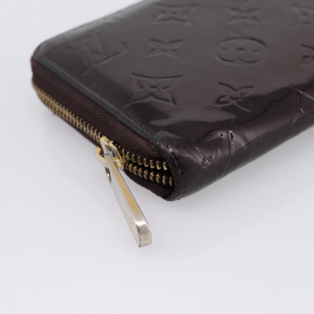 LOUIS VUITTON Monogram Vernis Zippy Wallet Amarante M93522 LV Auth BA15338