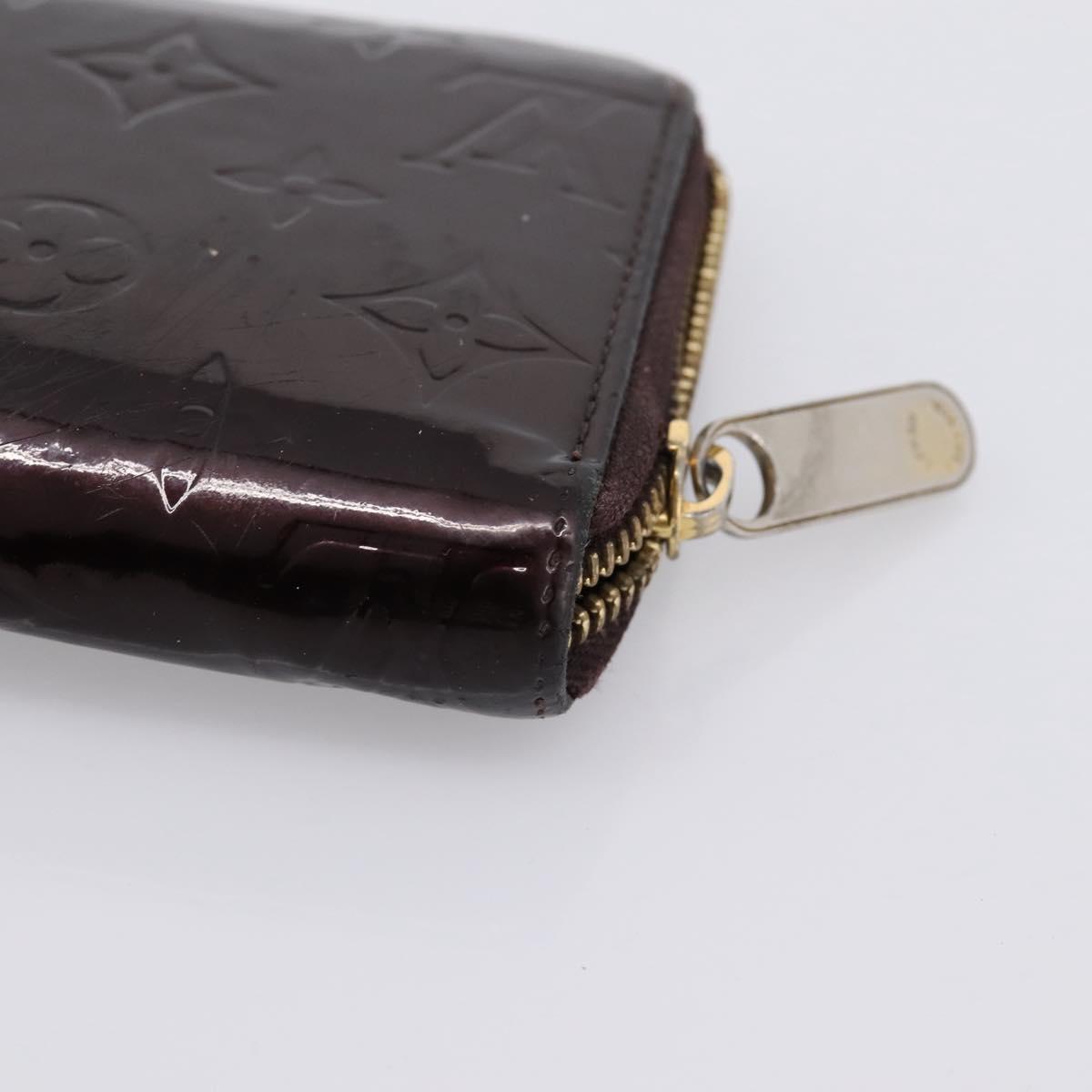 LOUIS VUITTON Monogram Vernis Zippy Wallet Amarante M93522 LV Auth BA15338