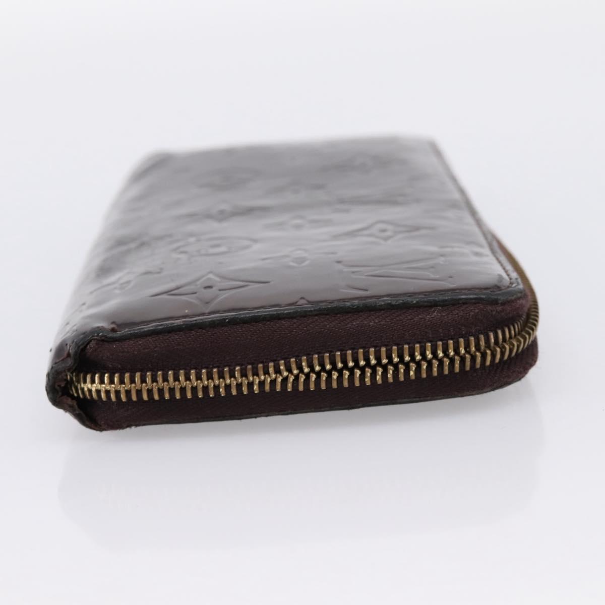 LOUIS VUITTON Monogram Vernis Zippy Wallet Amarante M93522 LV Auth BA15338
