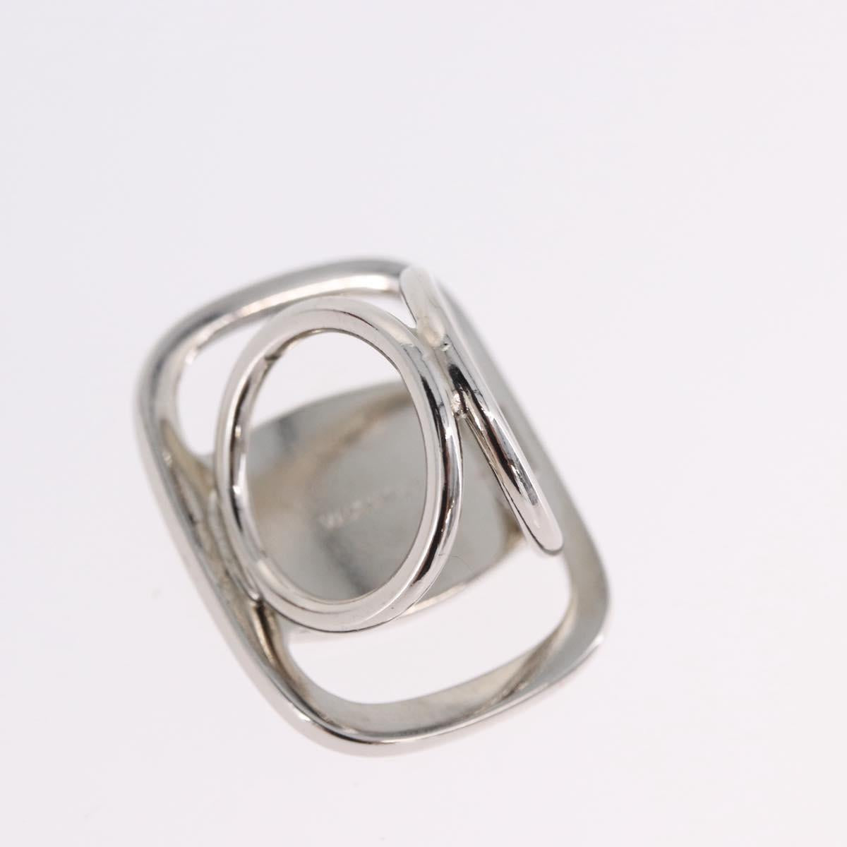 Salvatore Ferragamo Vala Scarf Ring Metal Silver Auth BA15346V