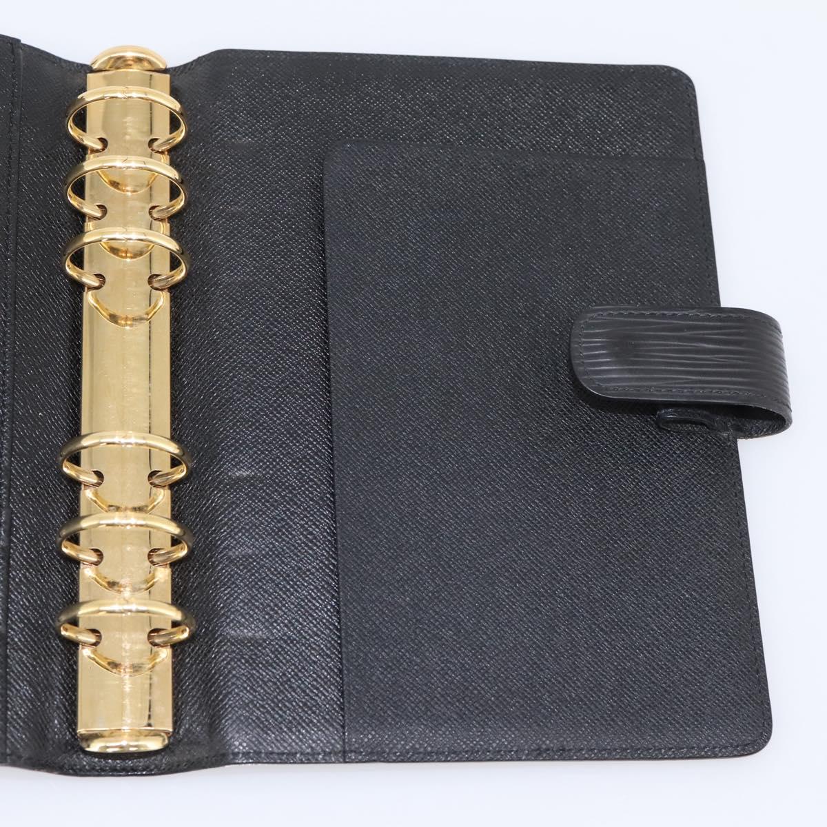 LOUIS VUITTON Epi Agenda MM Day Planner Cover Black R20042 LV Auth BA15349