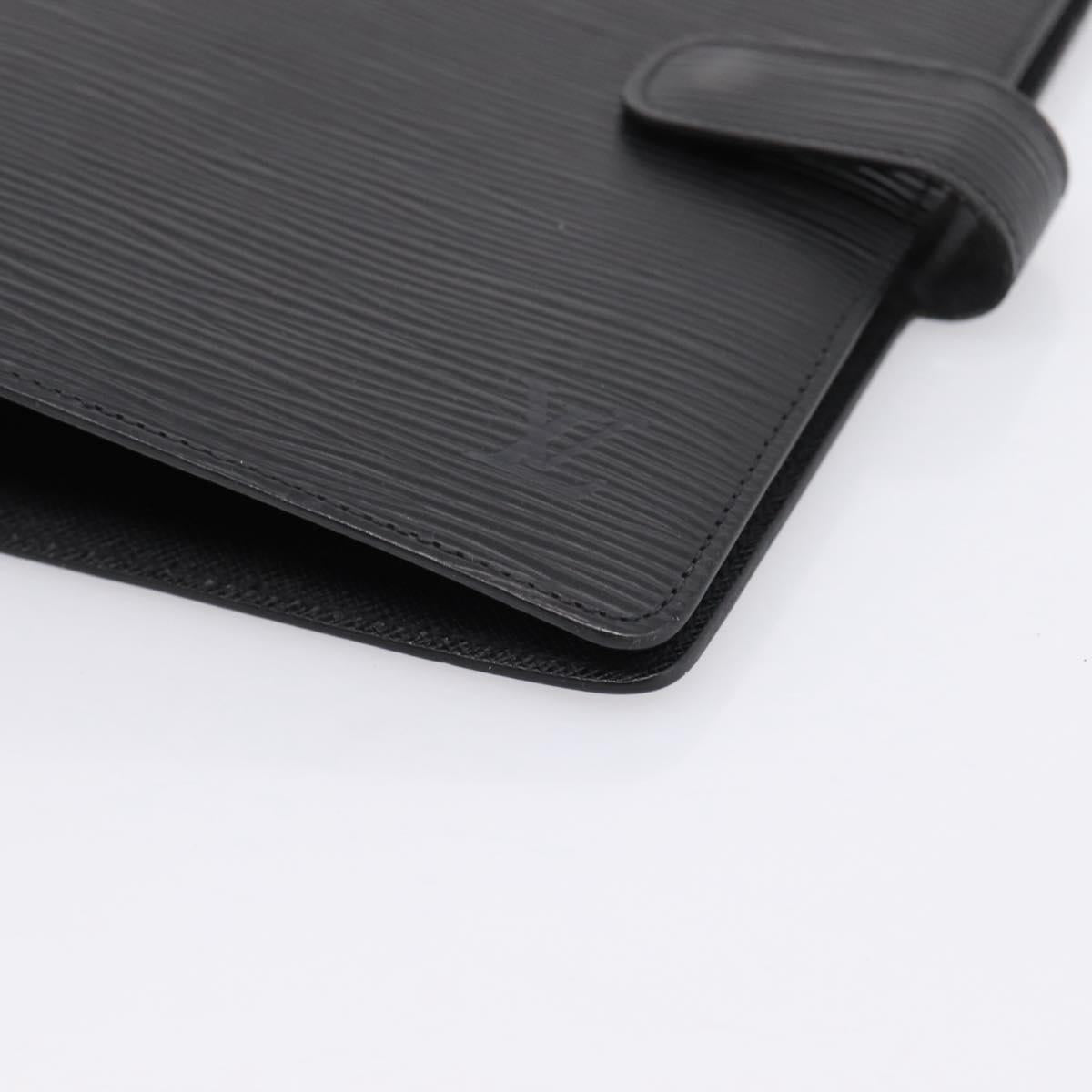 LOUIS VUITTON Epi Agenda MM Day Planner Cover Black R20042 LV Auth BA15349