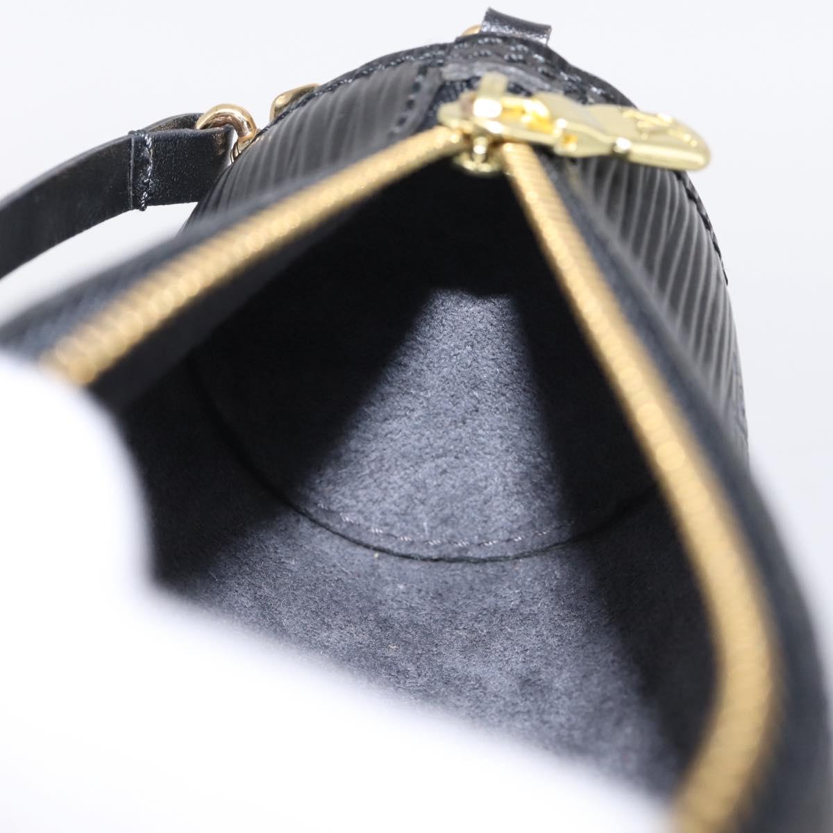 LOUIS VUITTON Epi Soufflot Pouch Black LV Auth BA15354