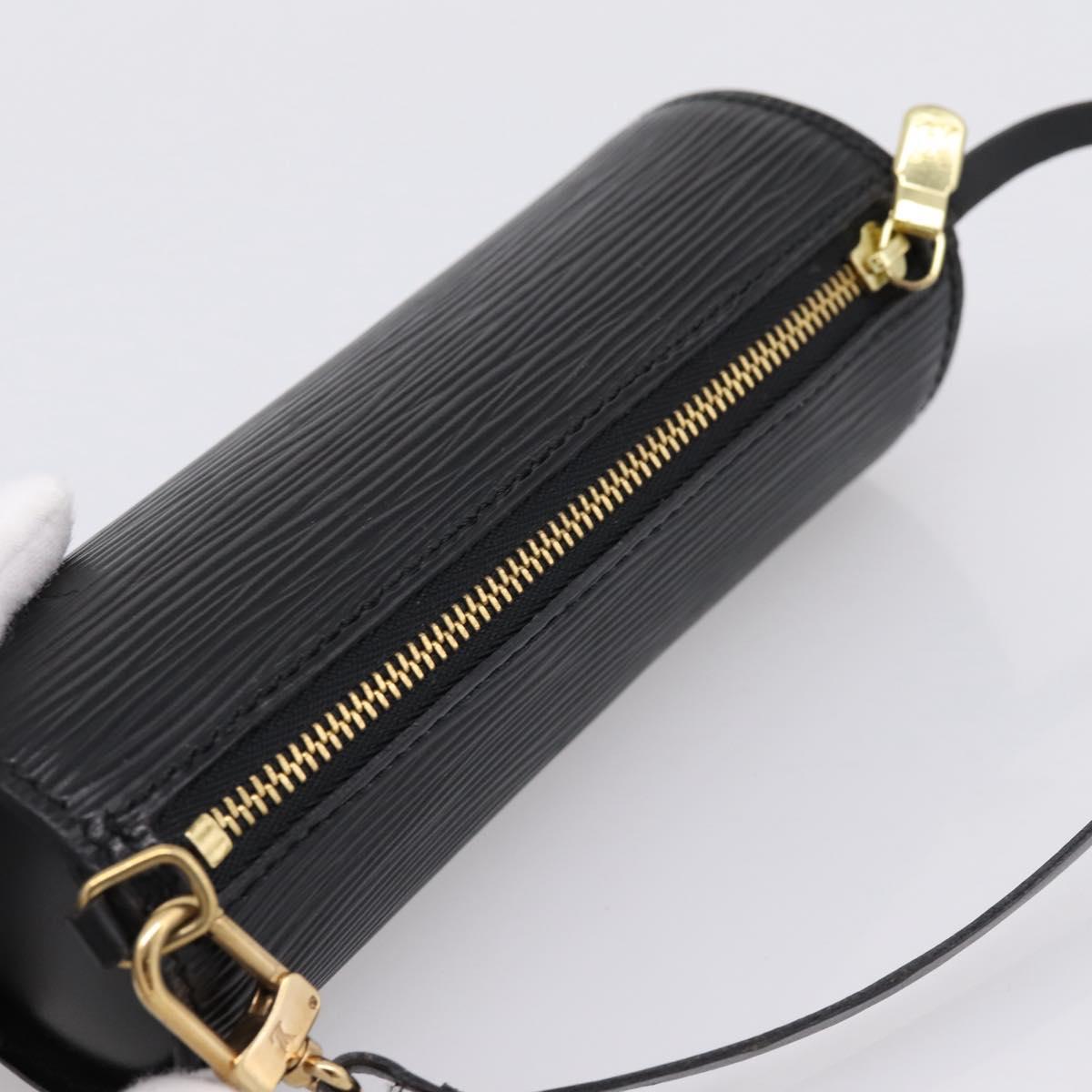 LOUIS VUITTON Epi Soufflot Pouch Black LV Auth BA15354