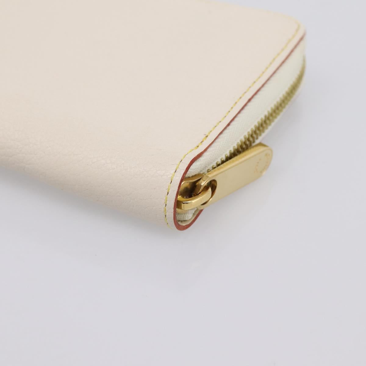 LOUIS VUITTON Suhari Zippy Wallet Long Wallet Leather White M93026 Auth BA15356A
