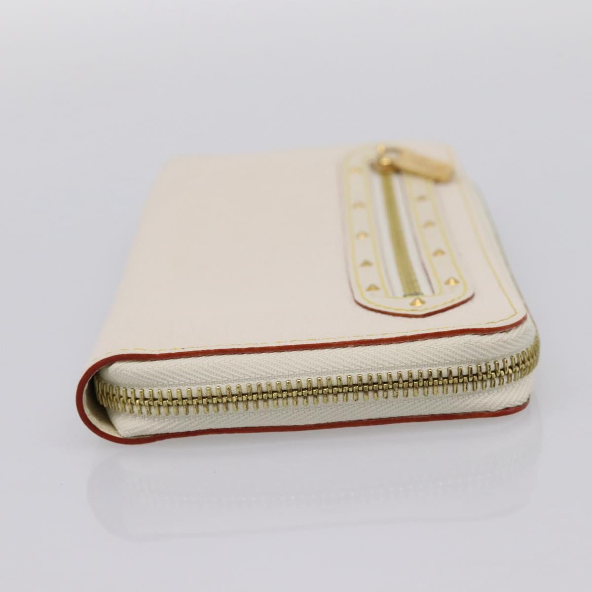 LOUIS VUITTON Suhari Zippy Wallet Long Wallet Leather White M93026 Auth BA15356A