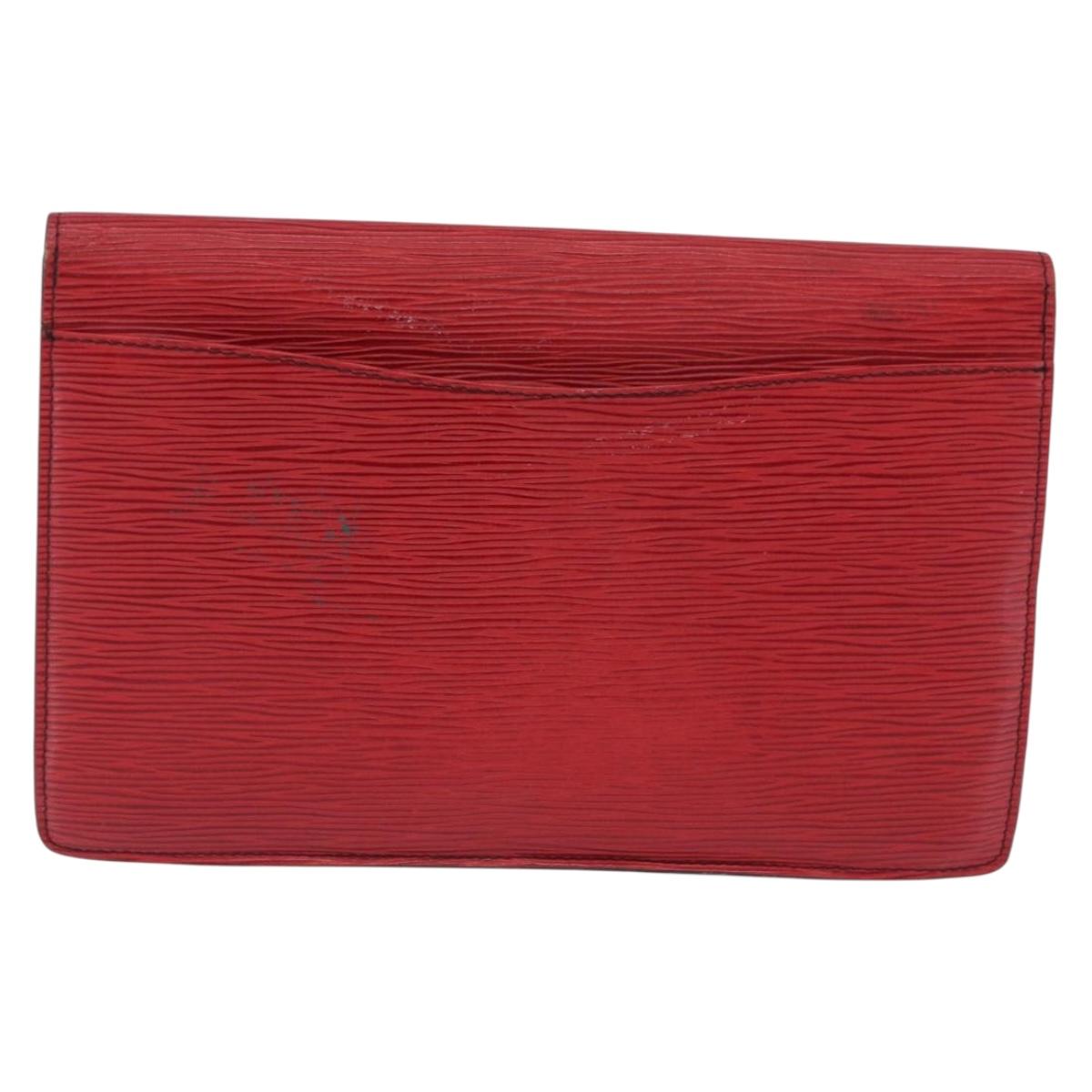 LOUIS VUITTON Epi Montaigne 27 Clutch Bag Red M52657 LV Auth BA15360