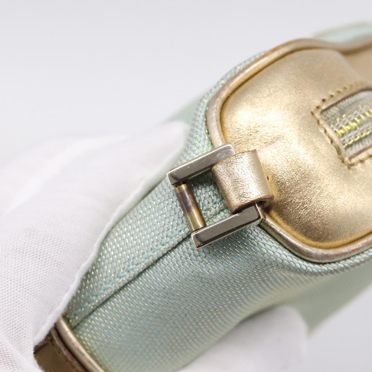 GUCCI Pouch Canvas Light Blue Gold Tone 039 1133 Auth BA15361