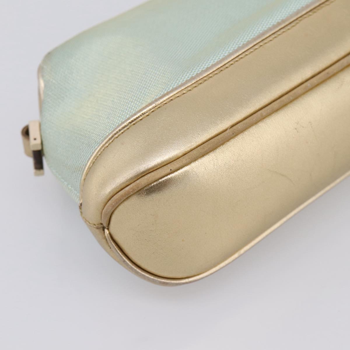 GUCCI Pouch Canvas Light Blue Gold Tone 039 1133 Auth BA15361