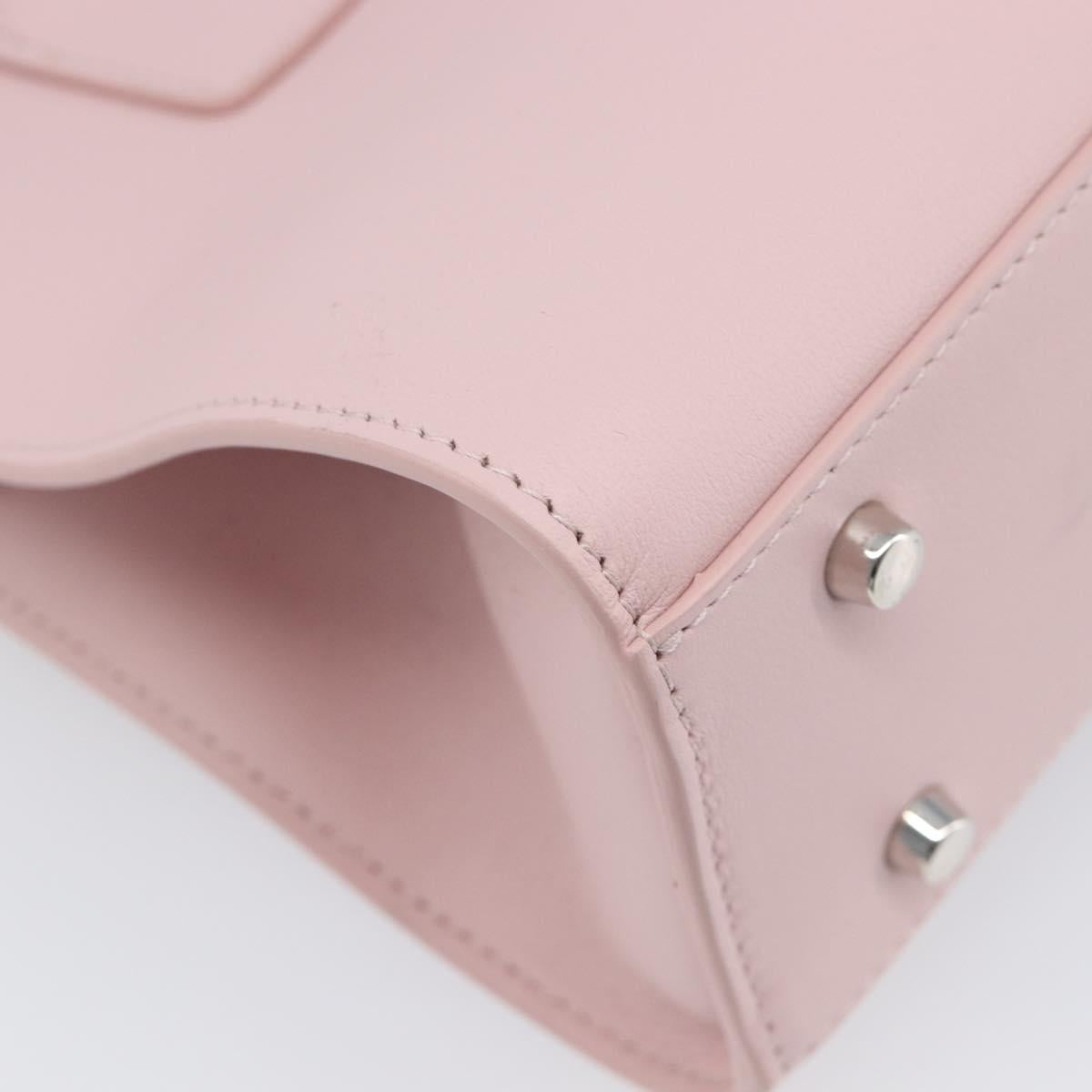 VERSACE Hand Bag Leather 2way Pink Silver Auth BA15378V