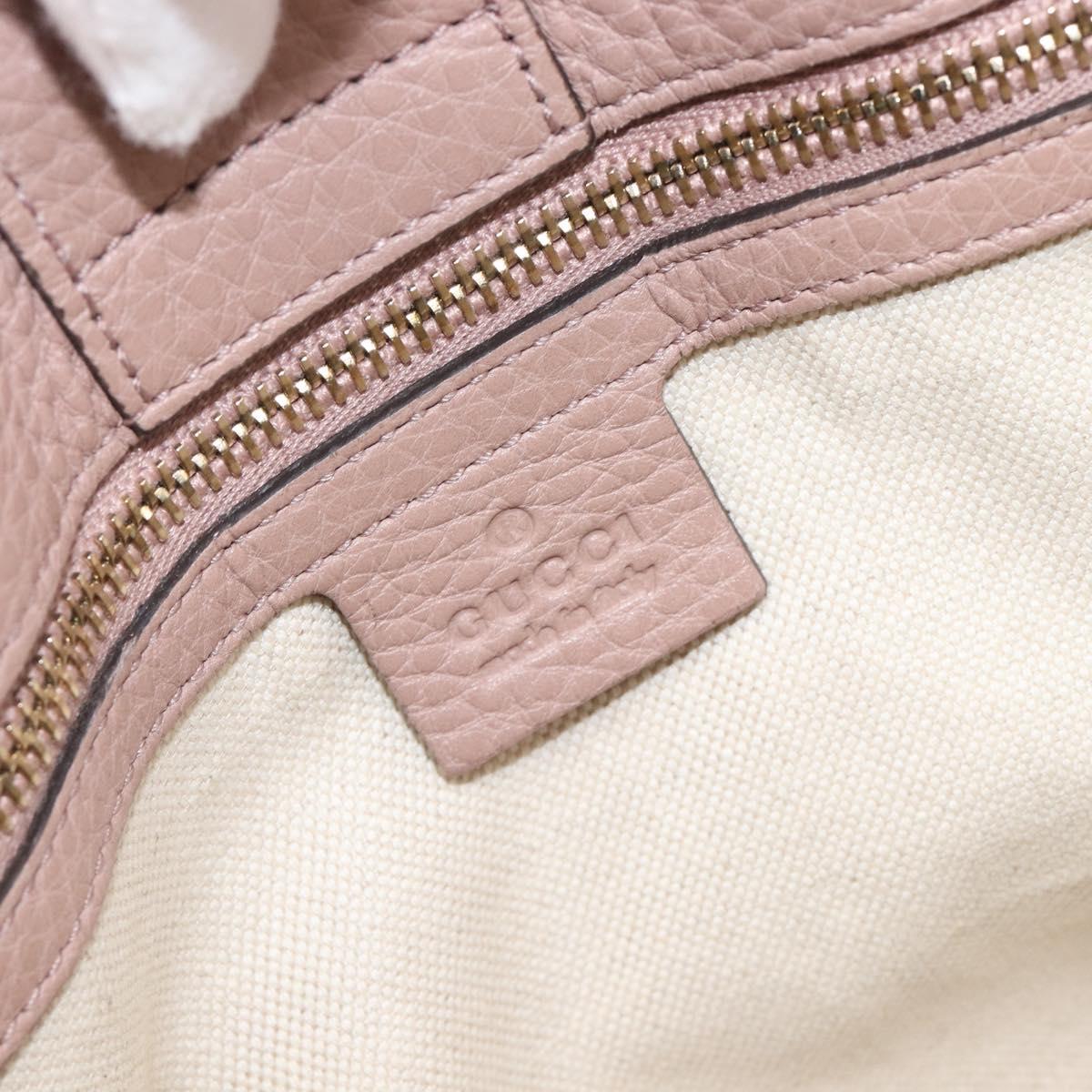 GUCCI Bamboo Hand Bag Leather 2way Pink Gold Tone 323660 Auth BA15382A