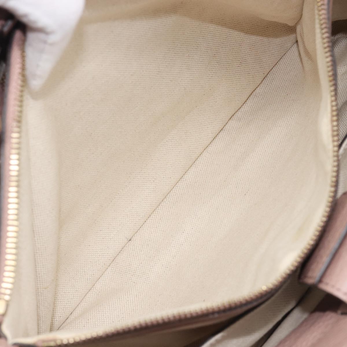 GUCCI Bamboo Hand Bag Leather 2way Pink Gold Tone 323660 Auth BA15382A