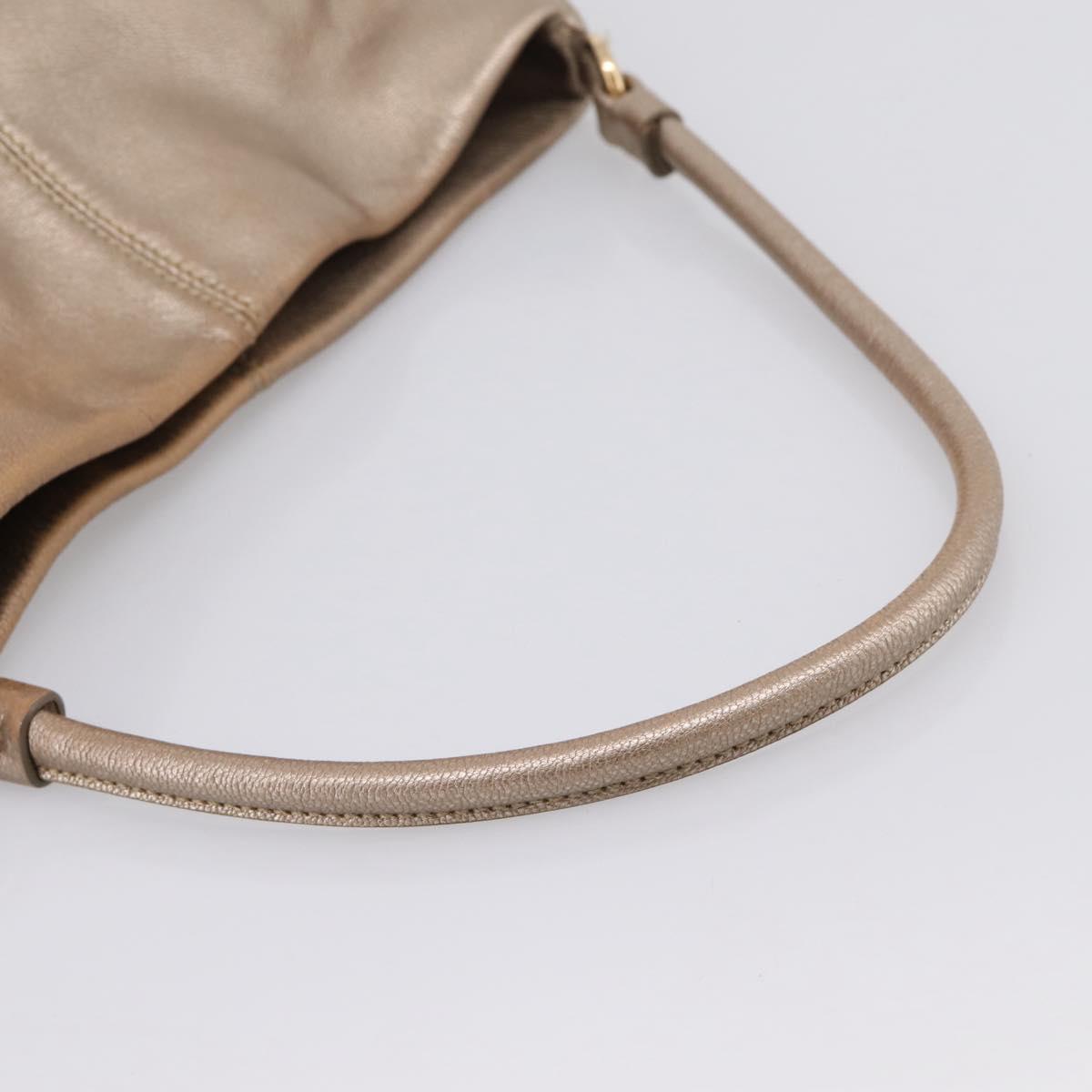 Salvatore Ferragamo Vala Hand Bag Leather Gold Auth BA15384