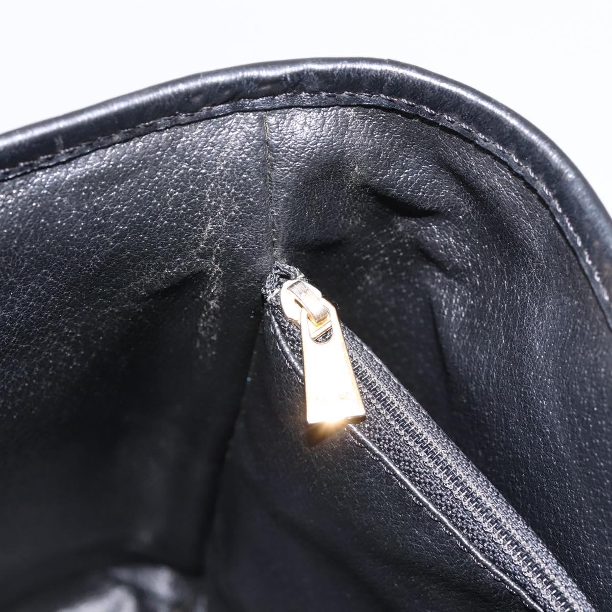 CELINE Macadam Tote Bag PVC Leather Black Gold Tone Auth BA15388