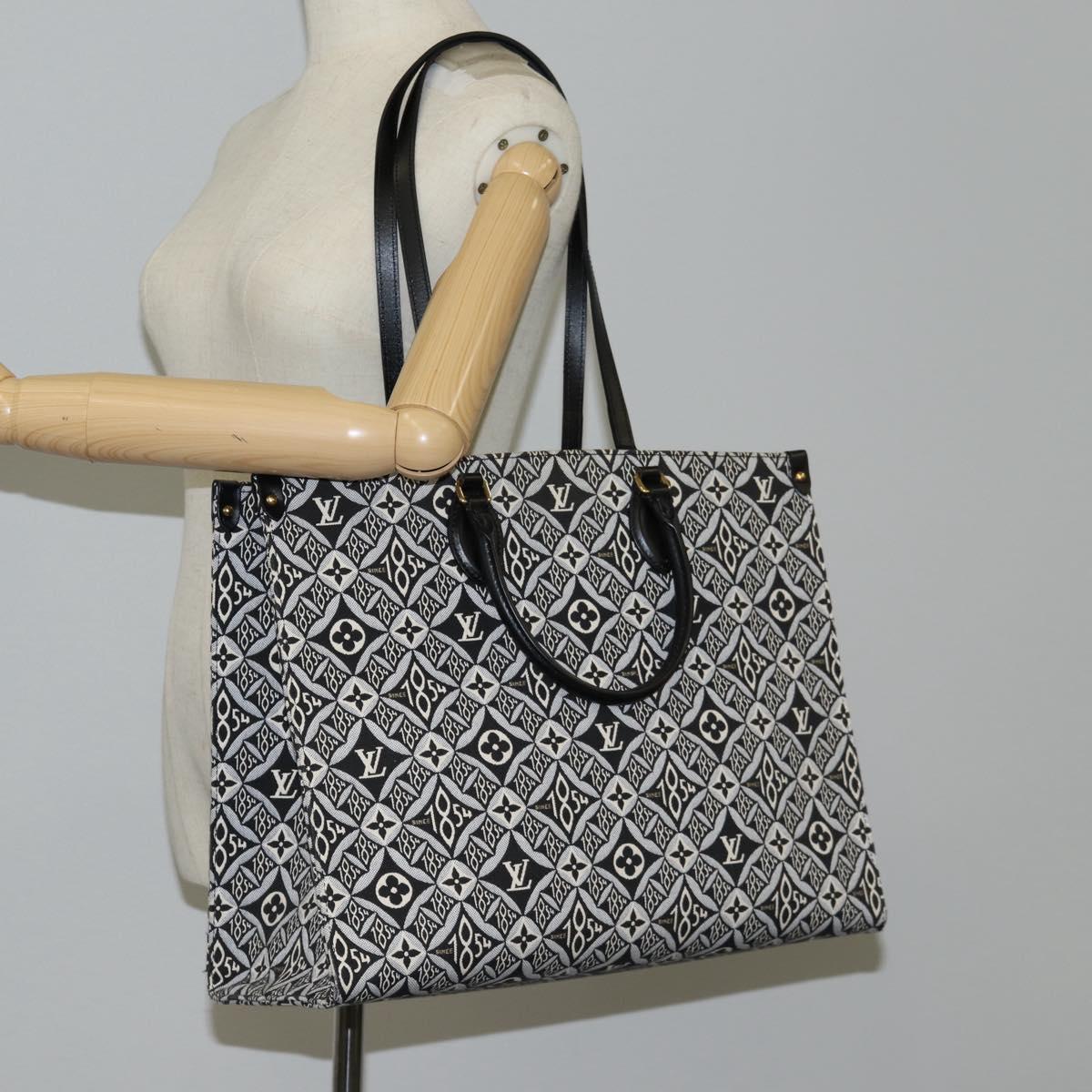 LOUIS VUITTON Monogram Jaguar On The Go GM Tote Bag Black M57207 Auth BA1538SAM
