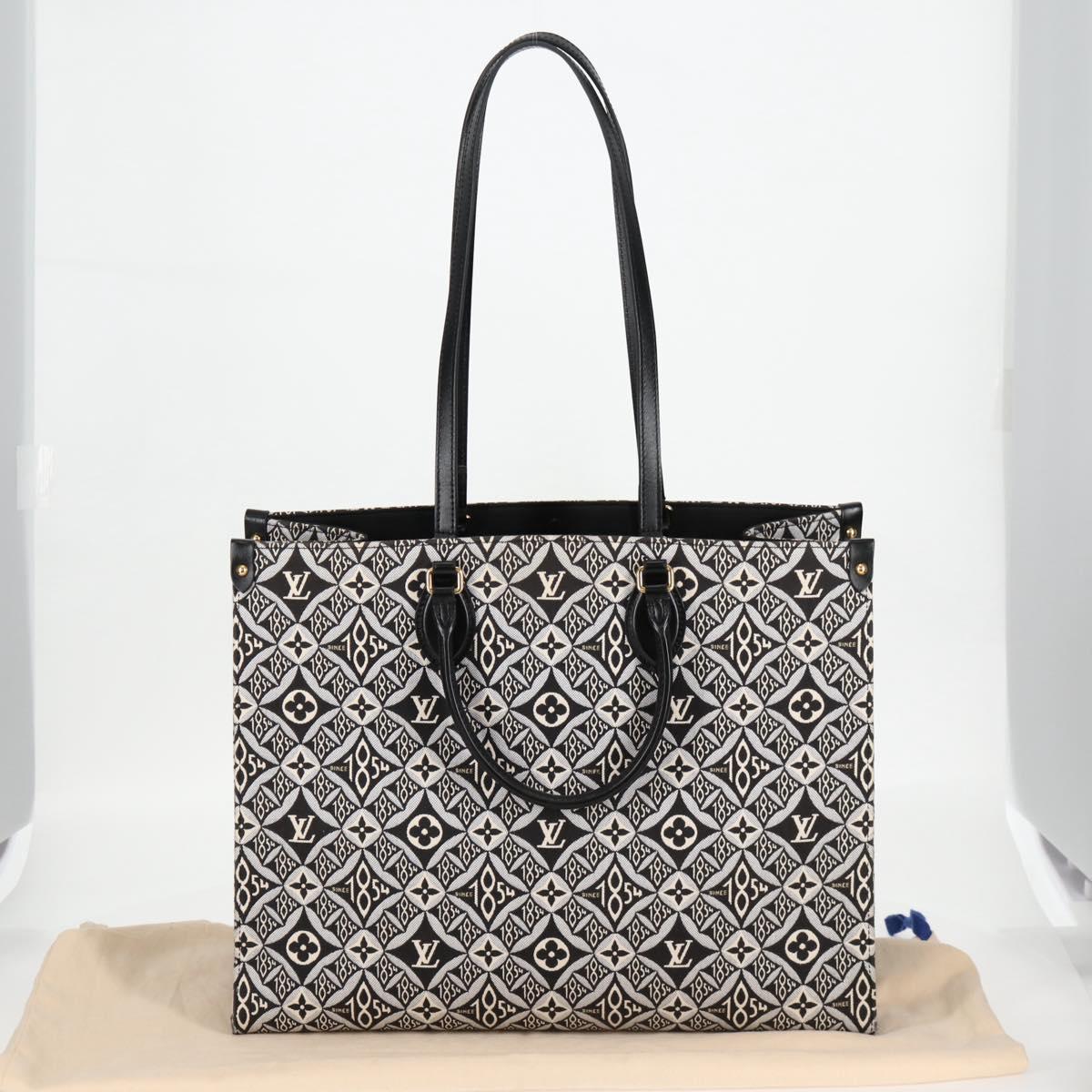 LOUIS VUITTON Monogram Jaguar On The Go GM Tote Bag Black M57207 Auth BA1538SAM