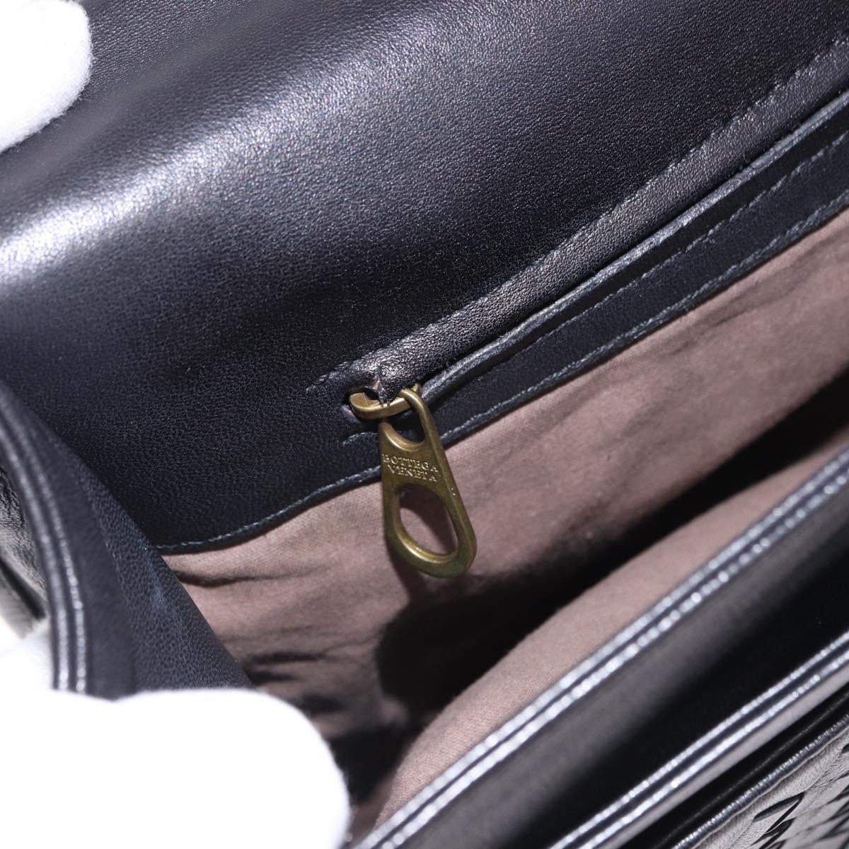 BOTTEGA VENETA INTRECCIATO Business Bag Leather Black Gold 170238 Auth BA15390
