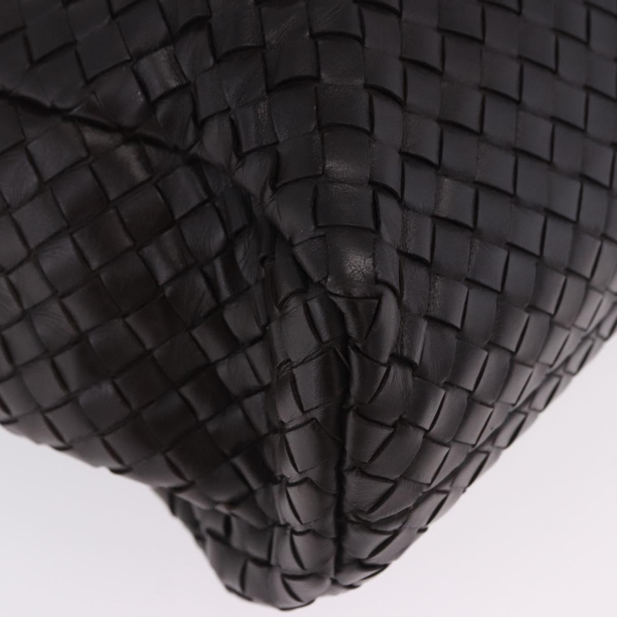 BOTTEGA VENETA INTRECCIATO Business Bag Leather Black Silver 122139 Auth BA15392