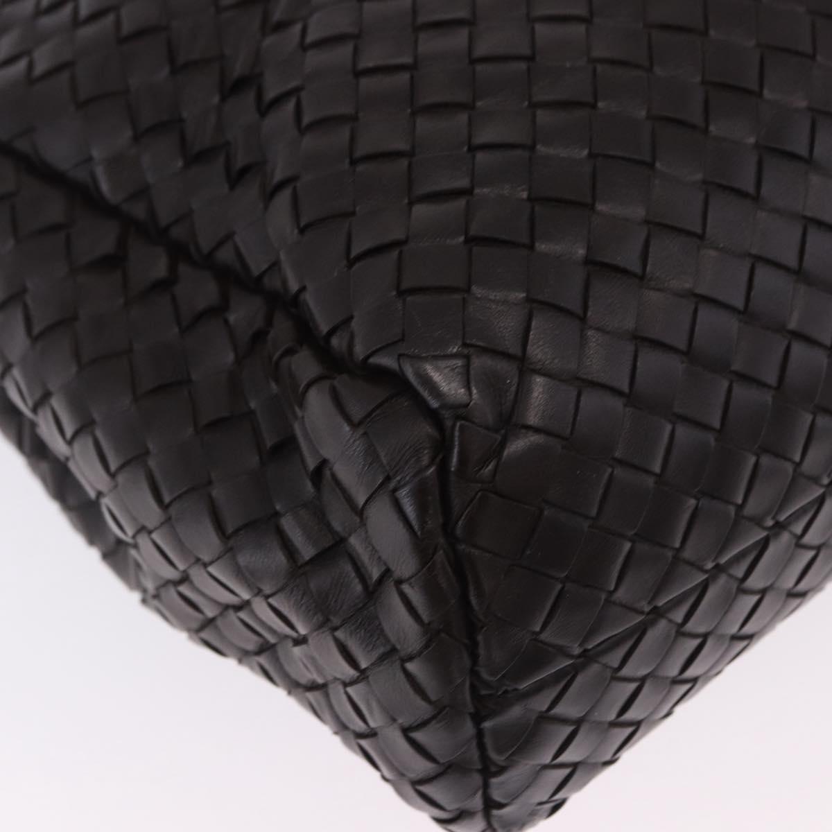 BOTTEGA VENETA INTRECCIATO Business Bag Leather Black Silver 122139 Auth BA15392