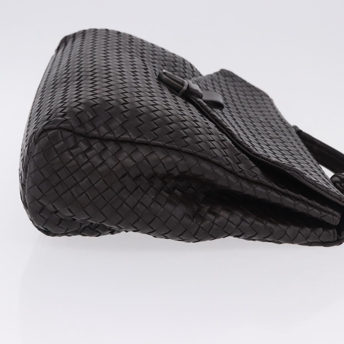 BOTTEGA VENETA INTRECCIATO Business Bag Leather Black Silver 122139 Auth BA15392