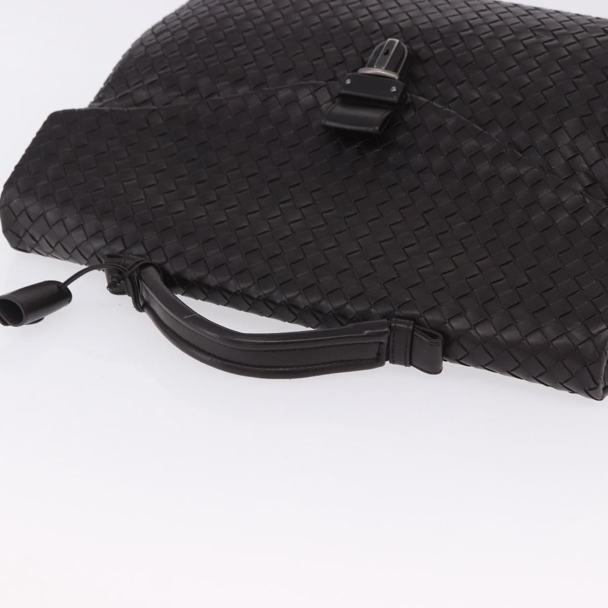 BOTTEGA VENETA INTRECCIATO Business Bag Leather Black Silver 122139 Auth BA15392