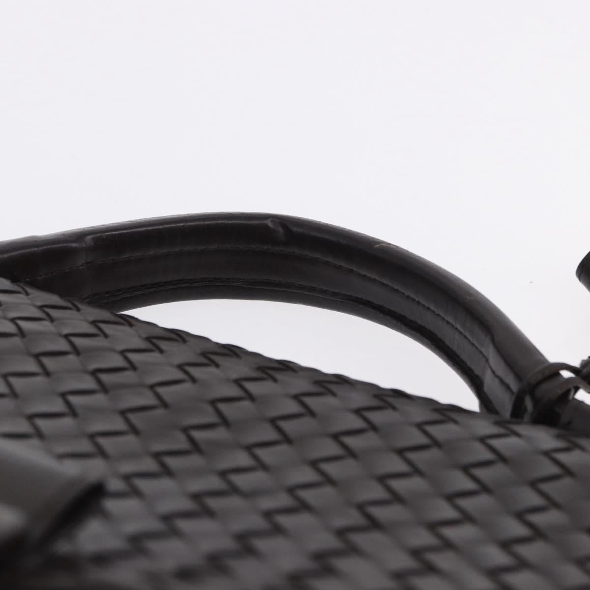 BOTTEGA VENETA INTRECCIATO Business Bag Leather Black Silver 122139 Auth BA15392