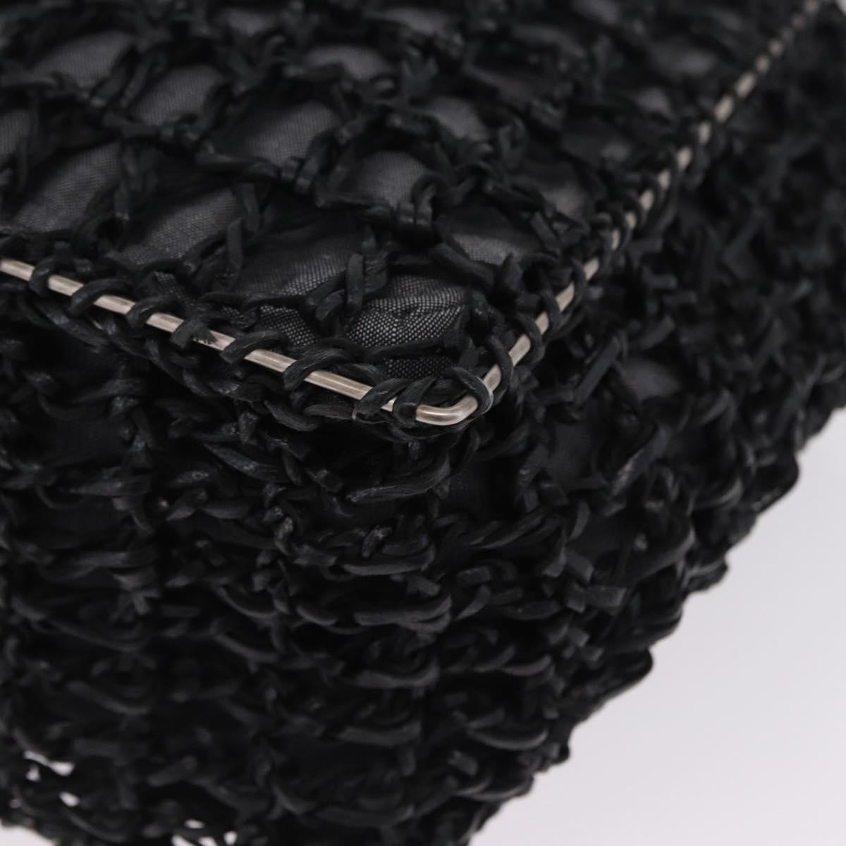 Salvatore Ferragamo Hand Bag Nylon 2way Black Silver Auth BA15393