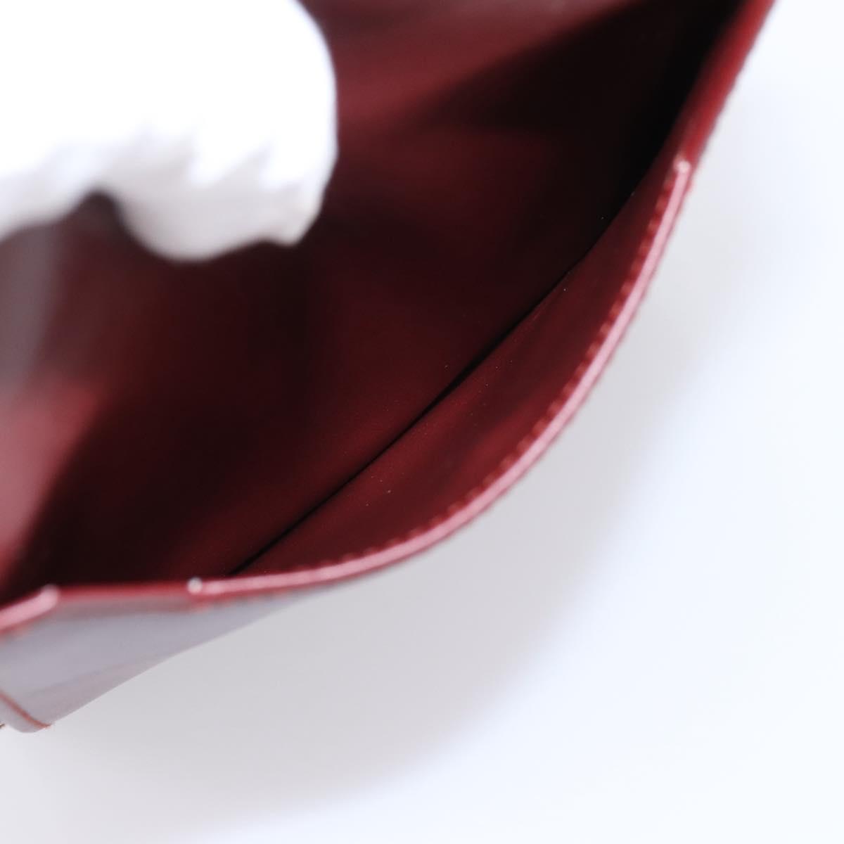 CARTIER Must Line Clutch Bag Leather Bordeaux Gold Tone Auth BA15394