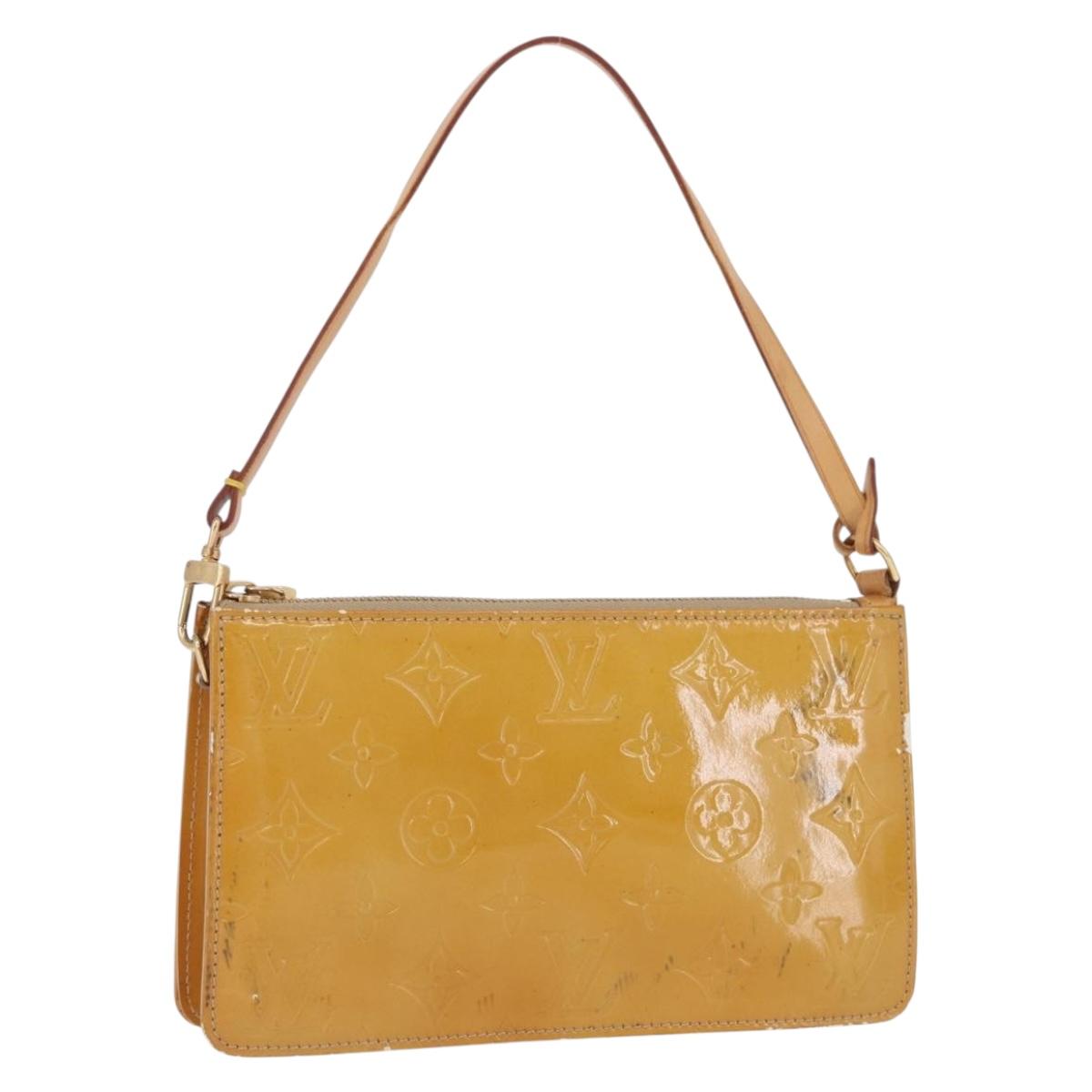 LOUIS VUITTON Monogram Vernis Lexington Pouch Beige M91010 LV Auth BA15398