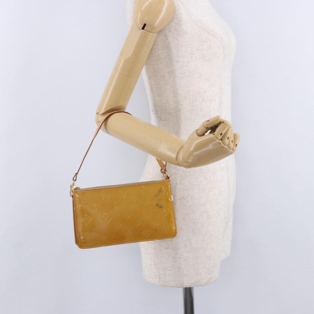 LOUIS VUITTON Monogram Vernis Lexington Pouch Beige M91010 LV Auth BA15398