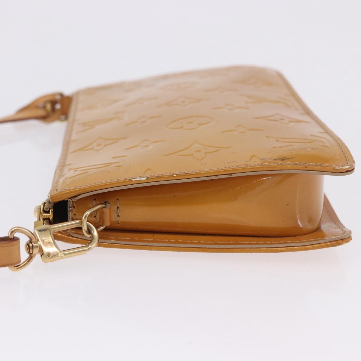 LOUIS VUITTON Monogram Vernis Lexington Pouch Beige M91010 LV Auth BA15398