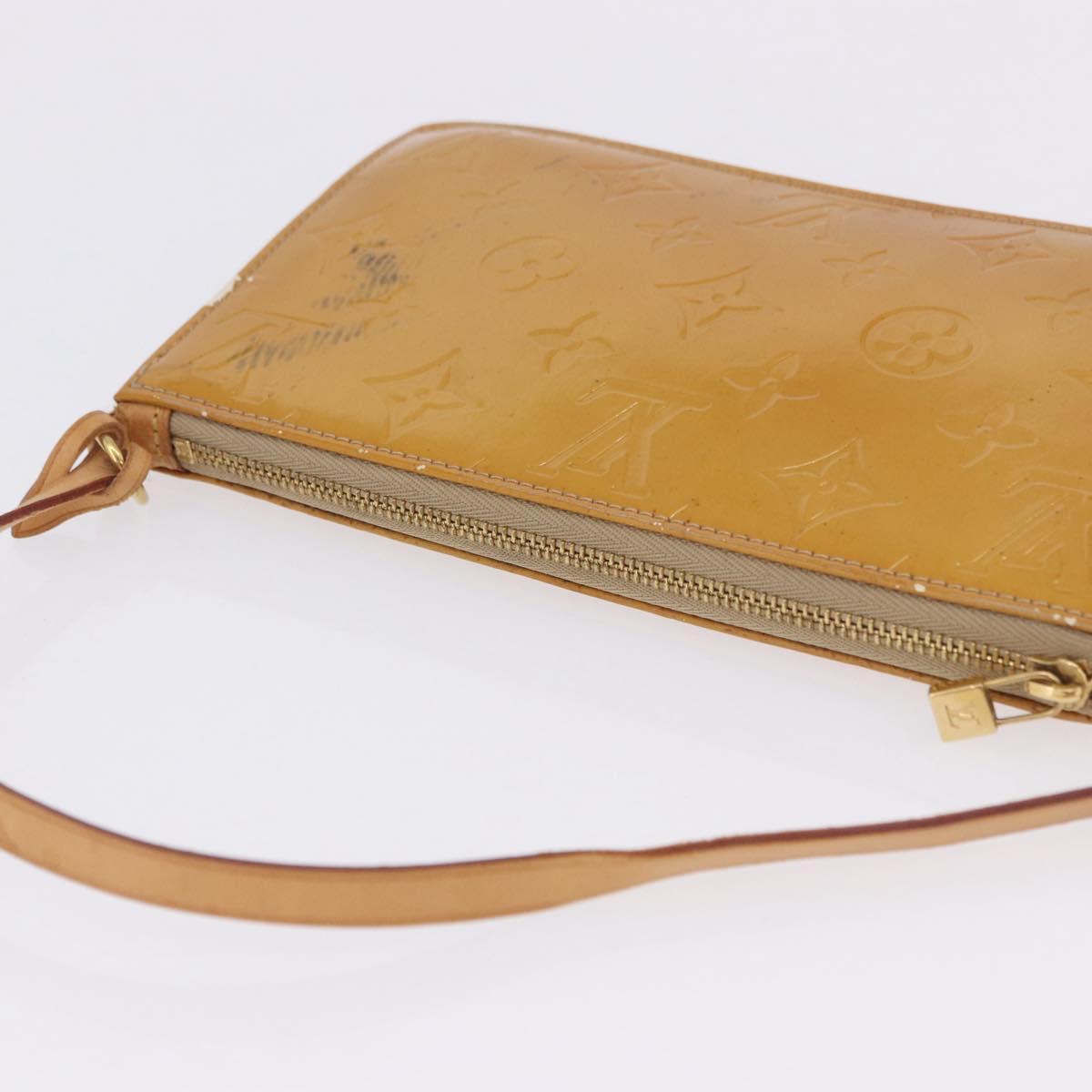 LOUIS VUITTON Monogram Vernis Lexington Pouch Beige M91010 LV Auth BA15398