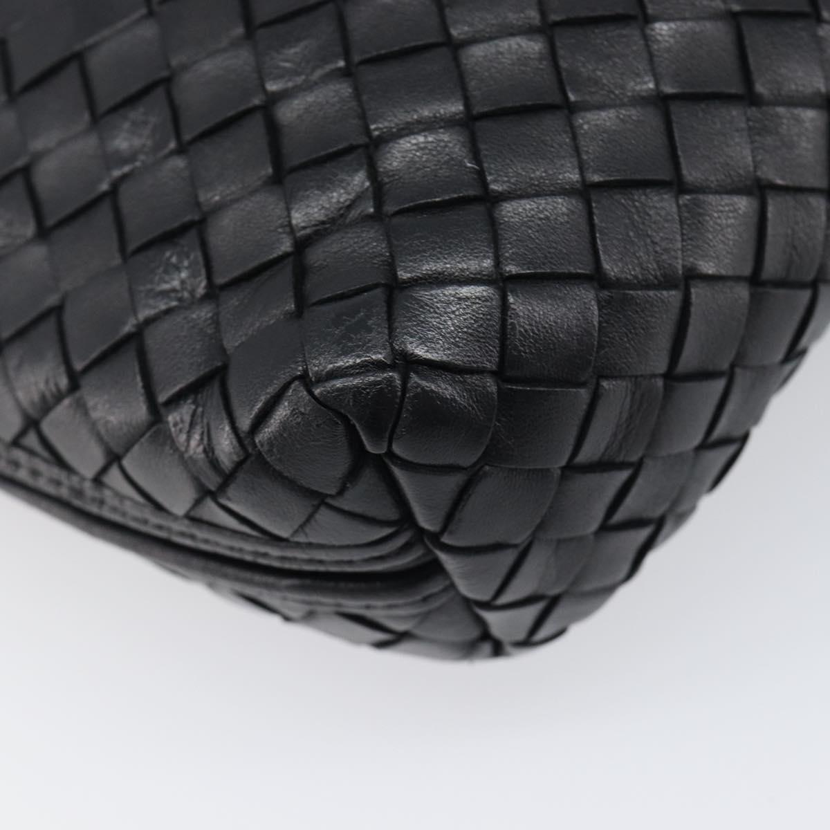 BOTTEGA VENETA INTRECCIATO Shoulder Bag Leather Black Auth BA15399