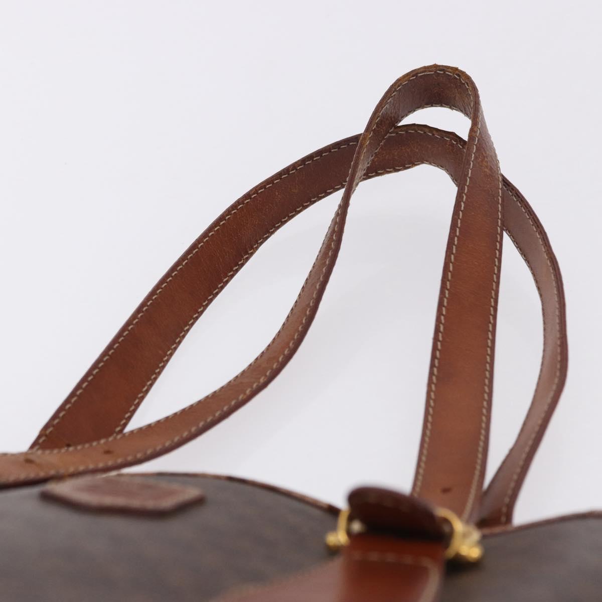 CELINE Macadam Tote Bag PVC Leather Brown Gold Tone Auth BA15400
