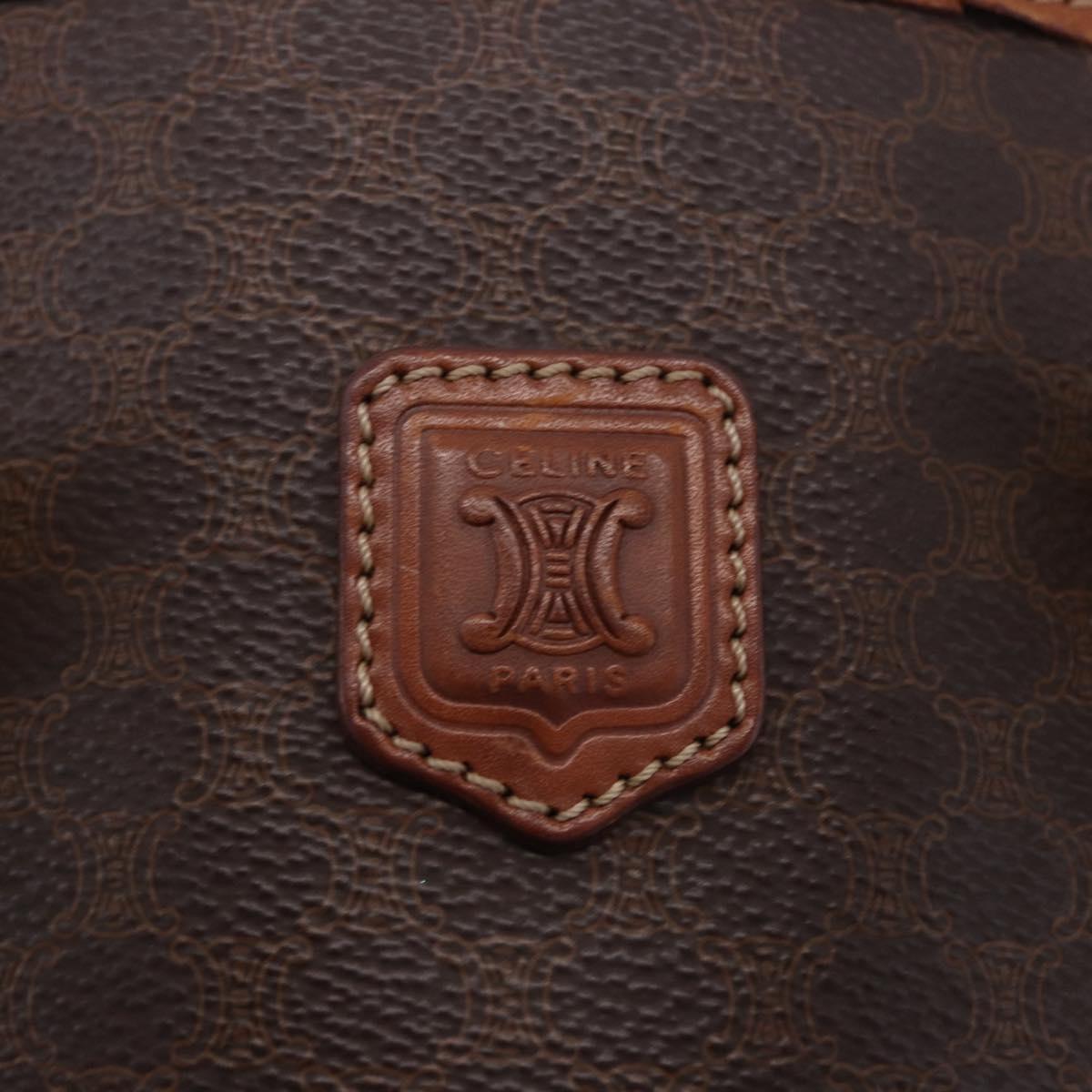 CELINE Macadam Tote Bag PVC Leather Brown Gold Tone Auth BA15400