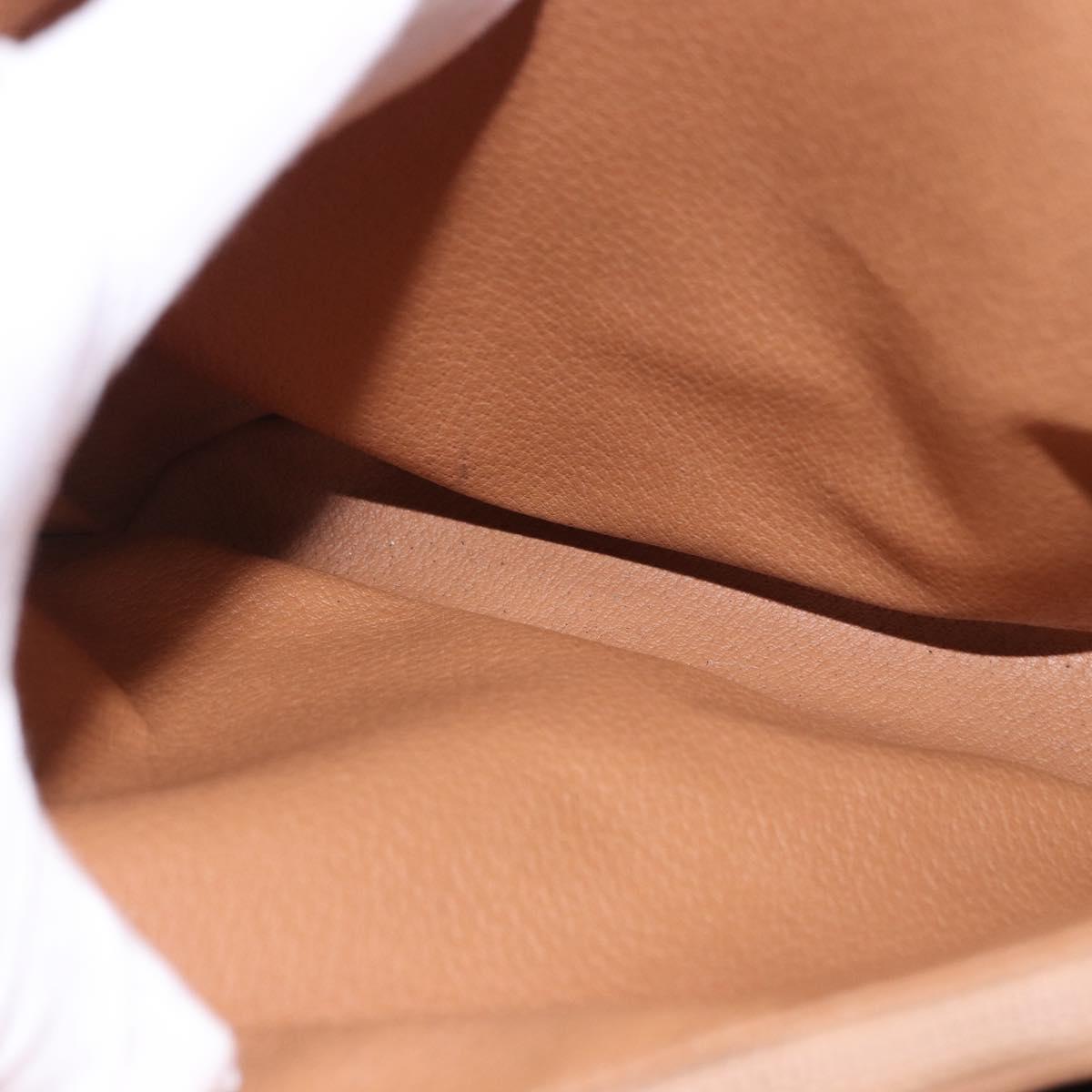 CELINE Macadam Tote Bag PVC Leather Brown Gold Tone Auth BA15400