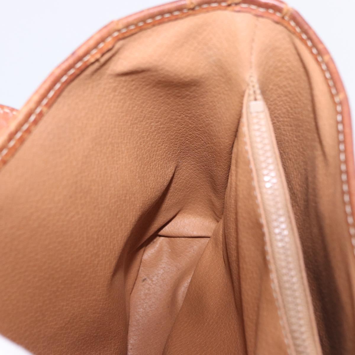 CELINE Macadam Tote Bag PVC Leather Brown Gold Tone Auth BA15400